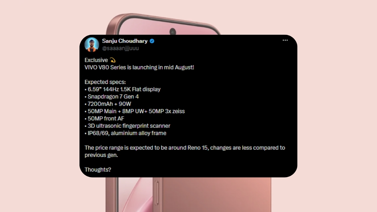 Thông số kỹ thuật được cho là của vivo V80