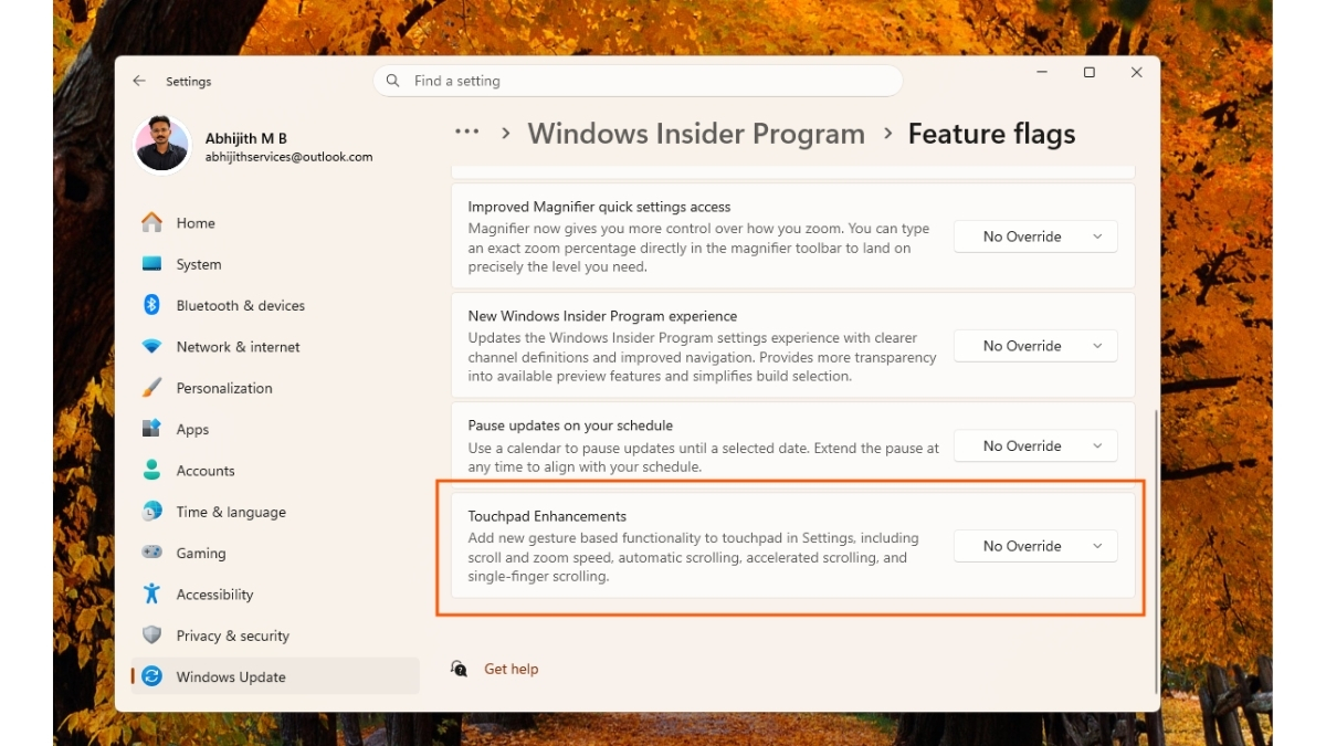 Windows 11 Insider Preview mang đến cho người dùng laptop hệ thống cử chỉ Touchpad hoàn toàn mới