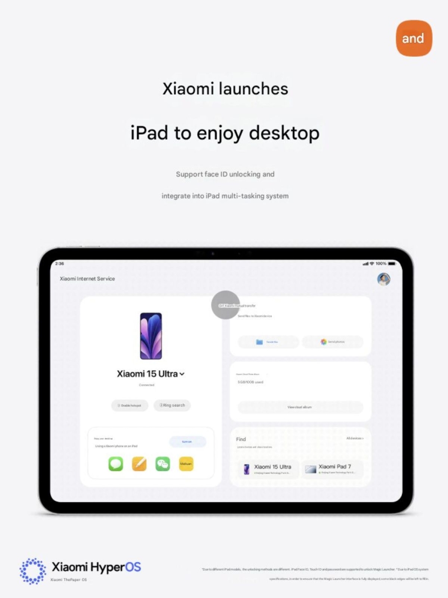 truy cập và điều khiển điện thoại Xiaomi ngay trên màn hình tablet