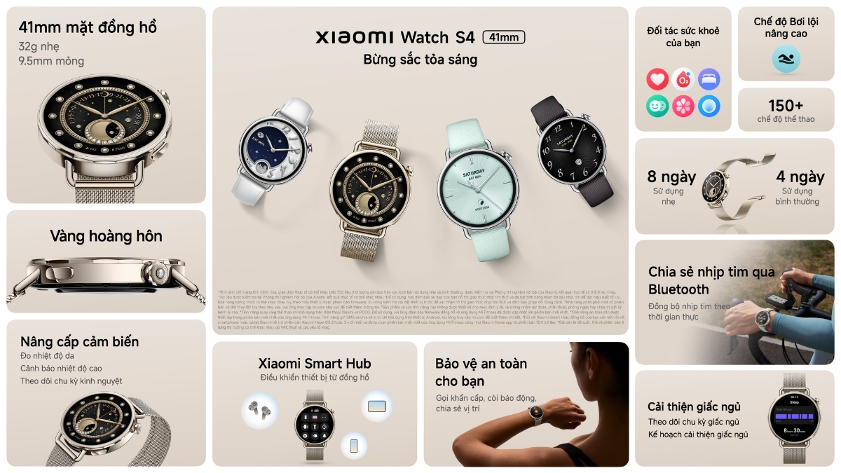 Xiaomi Watch S4 41mm với phiên bản bừng sắc tỏa sáng
