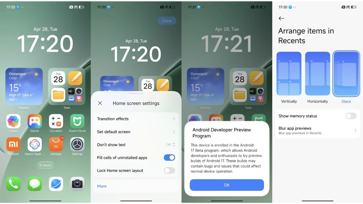 Bản cập nhật HyperOS Launcher lấy từ bản dựng thử nghiệm của HyperOS 3.3