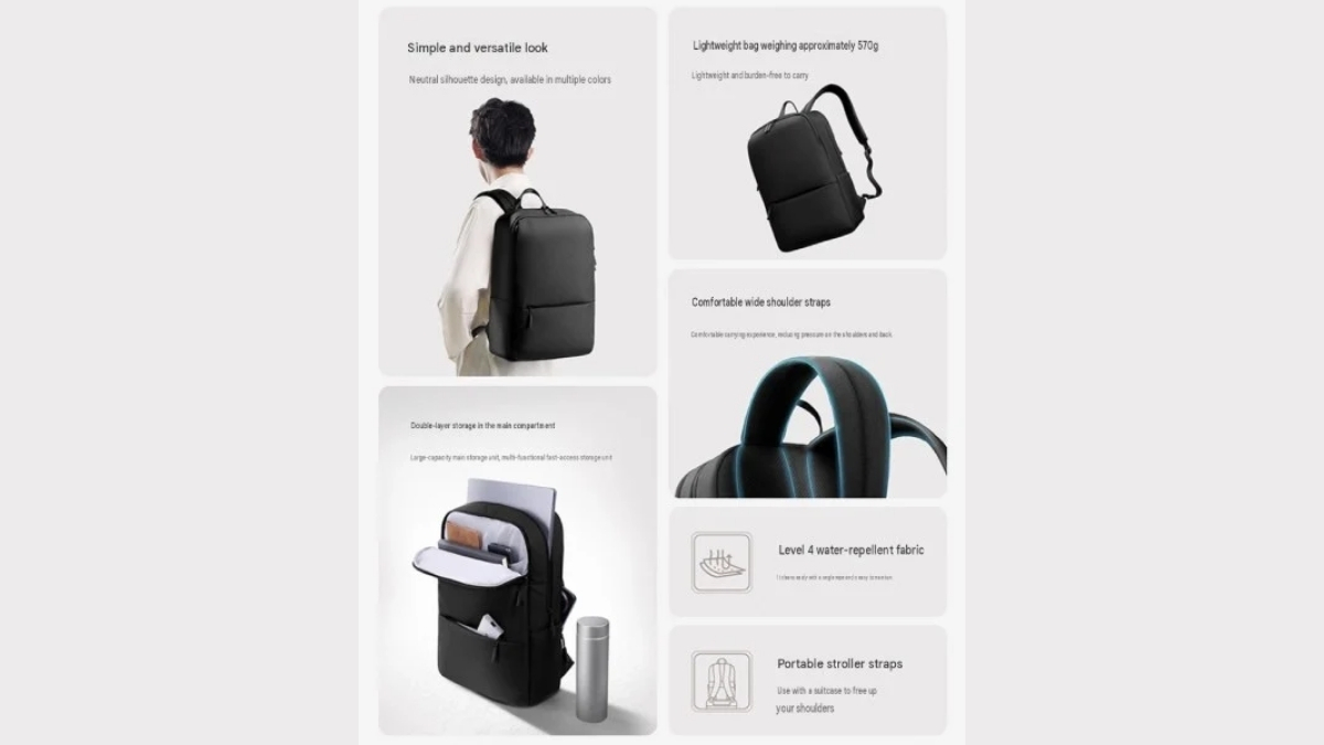 Những điểm nổi bật trong thiết kế và chất liệu của Mijia Lightweight Commuter Backpack