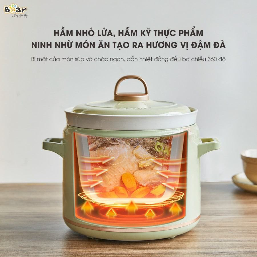 Nồi nấu chậm Bear SB-NNC20 giữ trọn chất dinh dưỡng cho món ăn