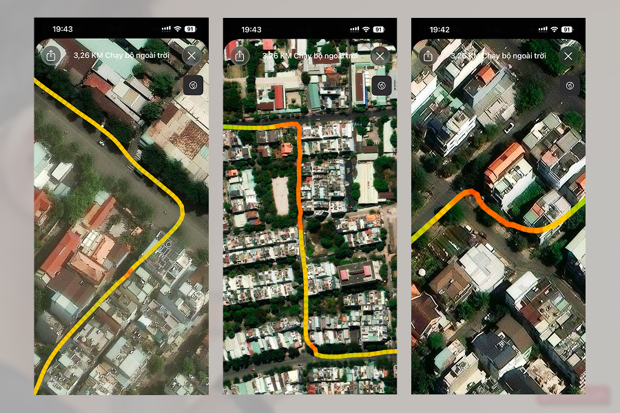 Khả năng tracking đường đi trên Apple Watch Ultra 3 là khá tốt, với khả năng ghi lại đường chạy tương đối chính xác