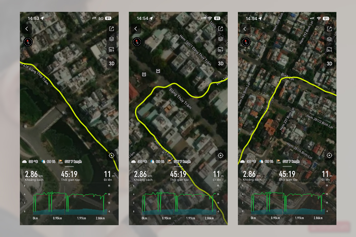Kết quả GPS đo được trên Coros Apex 4