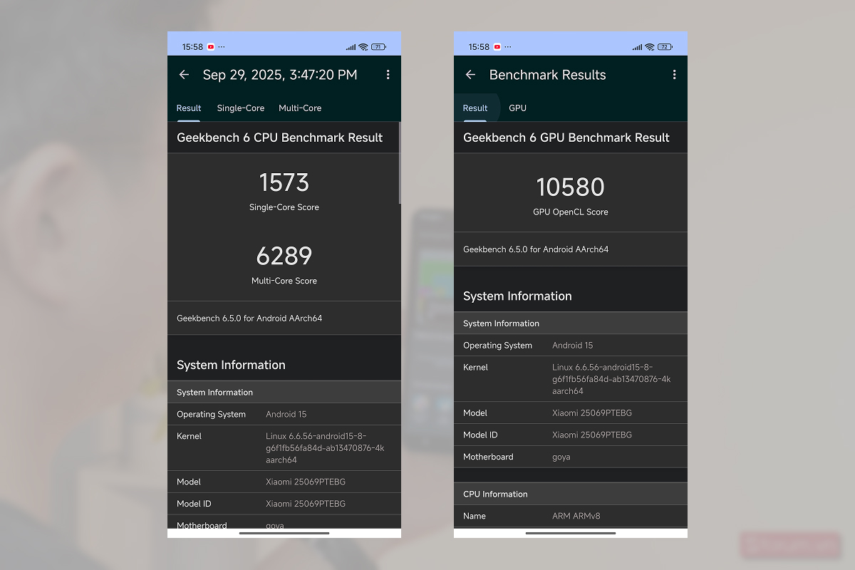 Điểm Geekbench 6 của Xiaomi 15T