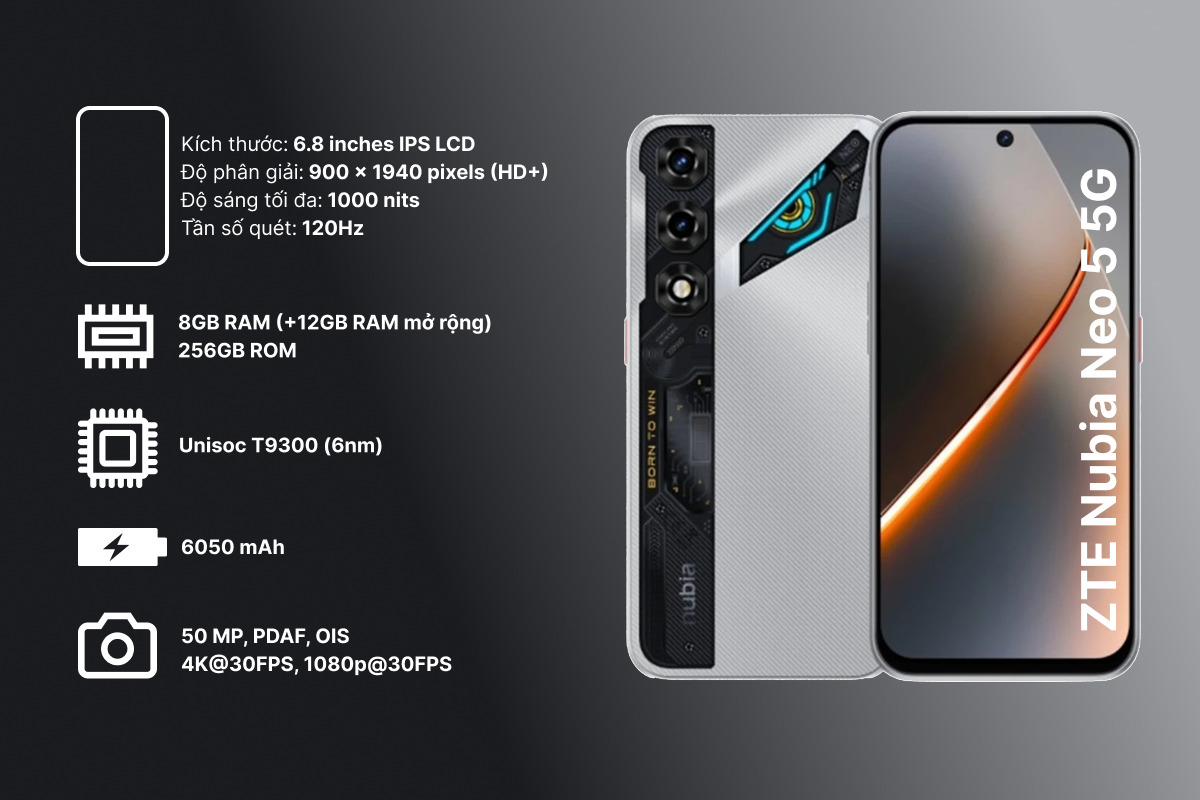 Thông số cấu hình phần cứng của ZTE Nubia Neo 5 5G