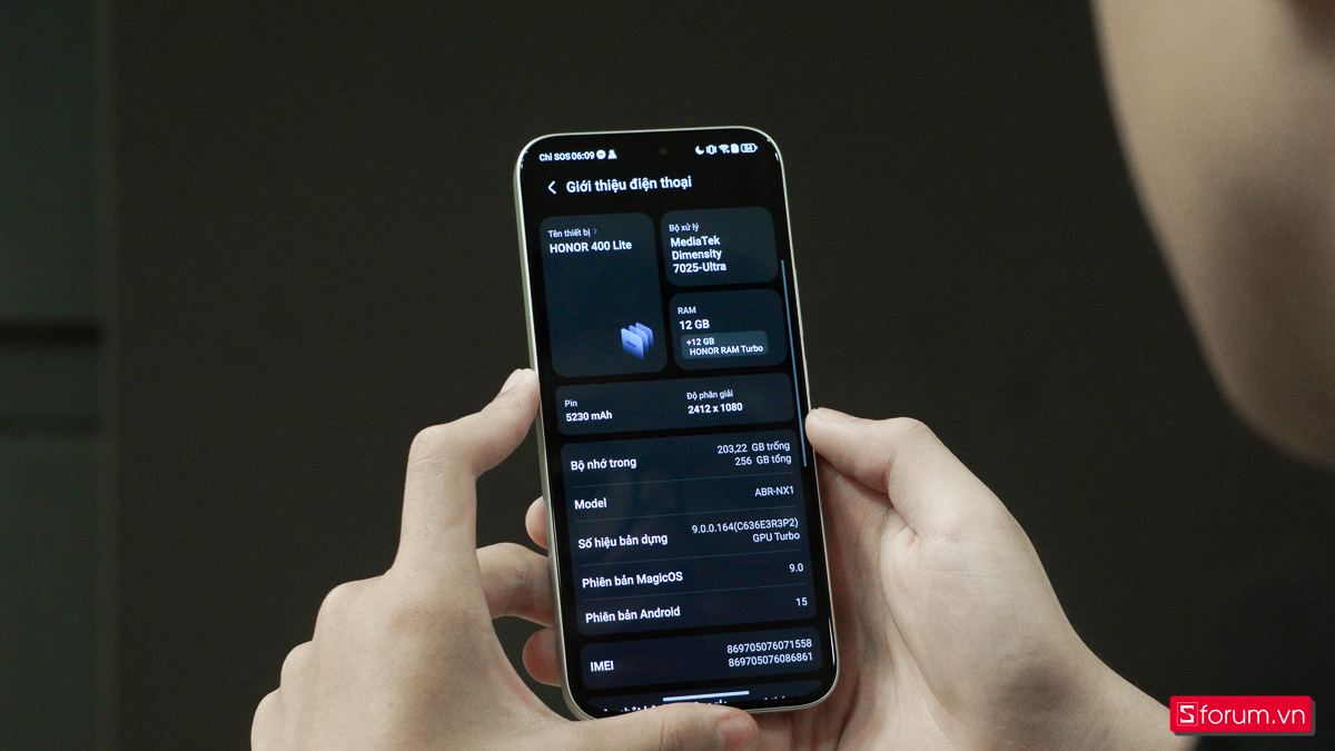 Hiệu năng trên HONOR 400 Lite nằm ở mức ổn với Mediatek Dimensity 7025 Ultra