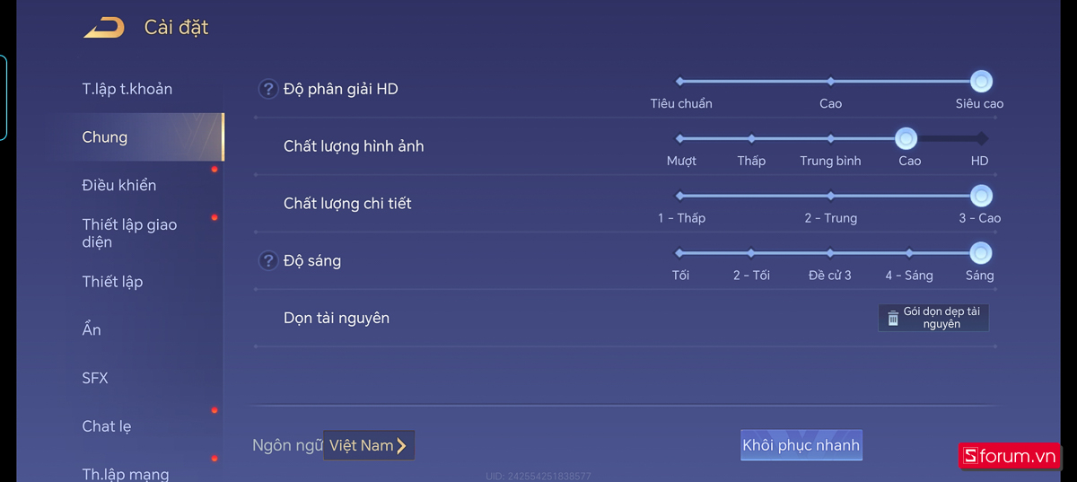Cấu hình chơi Liên Quân Mobile trên HONOR 400 Lite 