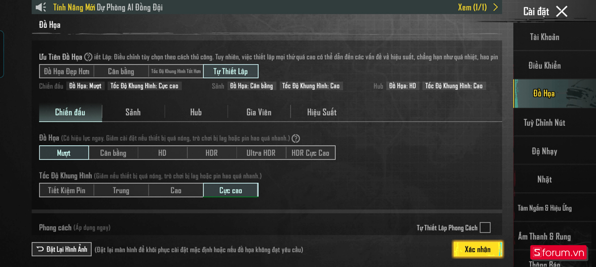 Cấu hình PUBG Mobile trên HONOR 400 Lite