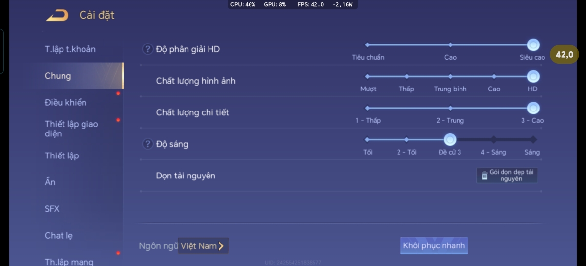 Cấu hình game Liên Quân Mobile trên HONOR X9c
