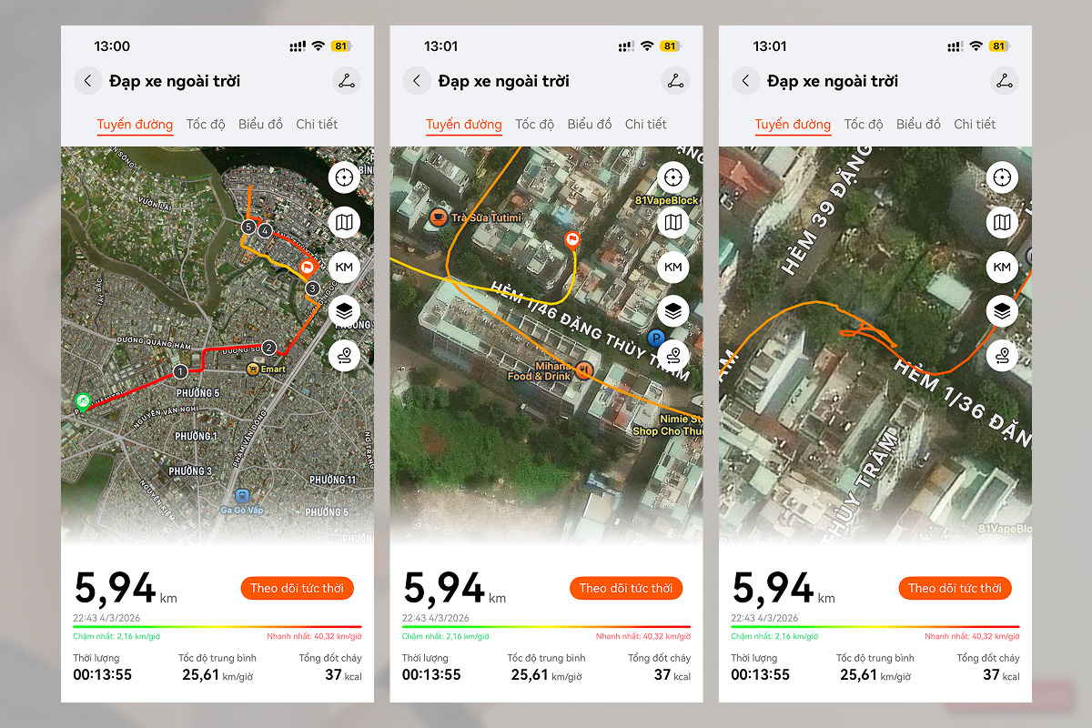 Tracklog GPS trên Huawei Band 11 Pro