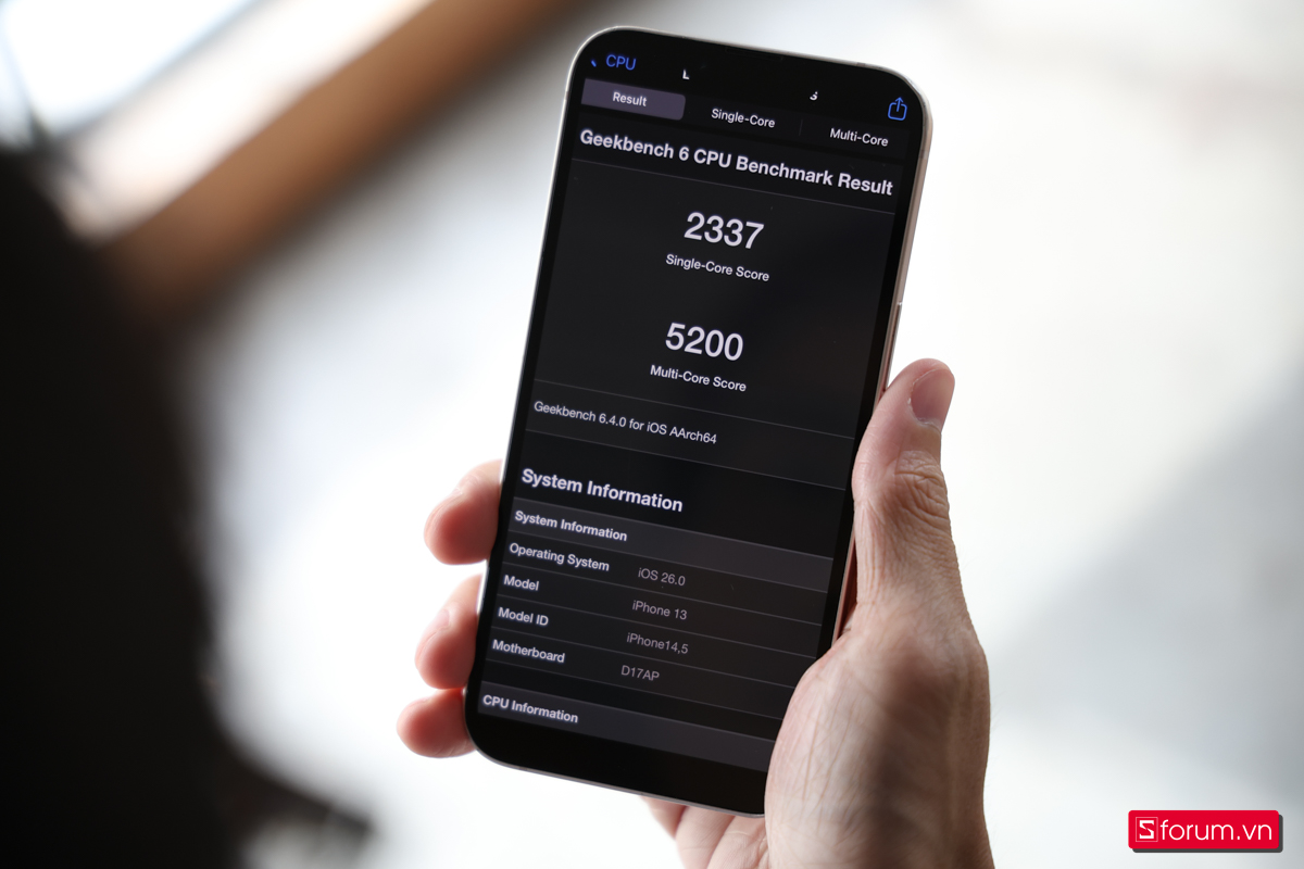 Điểm CPU Geekbench 6 để đánh giá iPhone 13 sau 4 năm