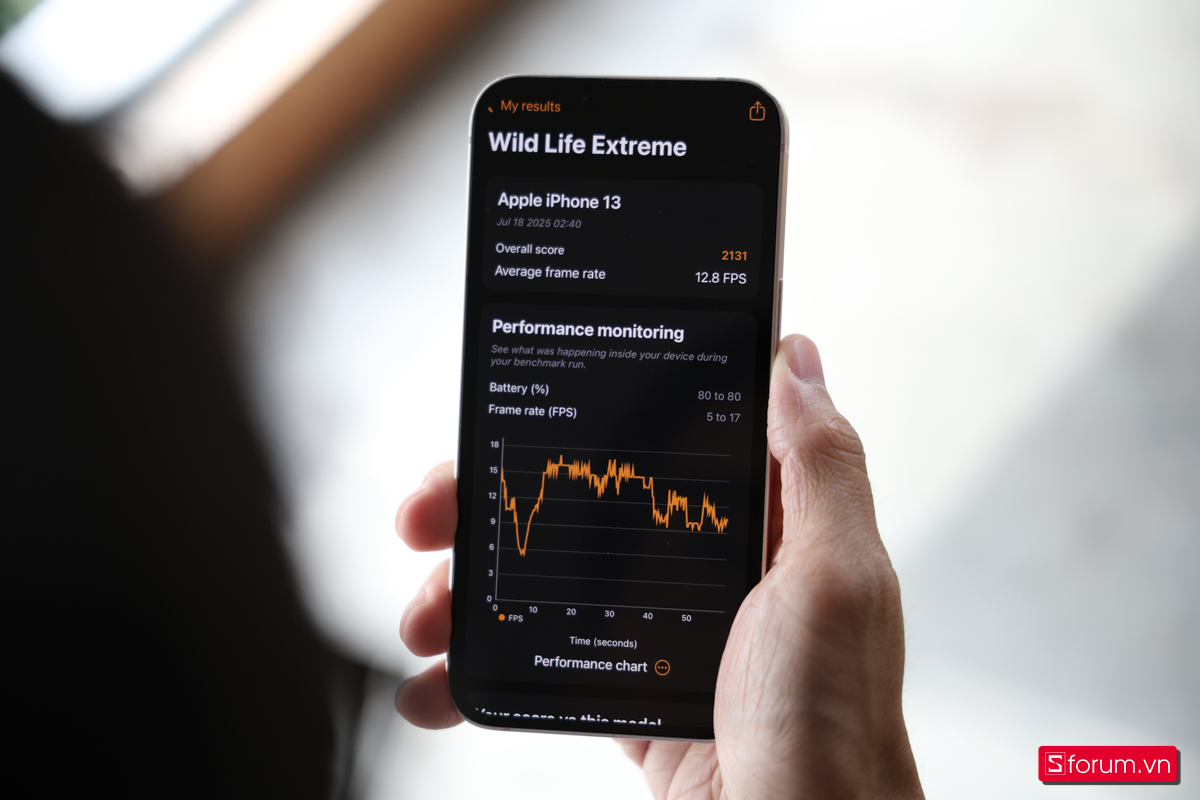 Điểm 3DMark bài Wild Life Extreme của iPhone 13