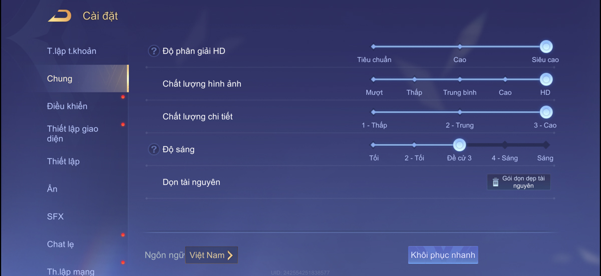 Cấu hình chơi game Liên Quân Mobile trên iPhone 17