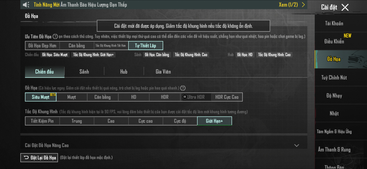 Cấu hình game PUBG Mobile trên iPhone Air