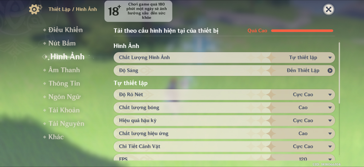 Cấu hình game Genshin Impact trên iPhone Air