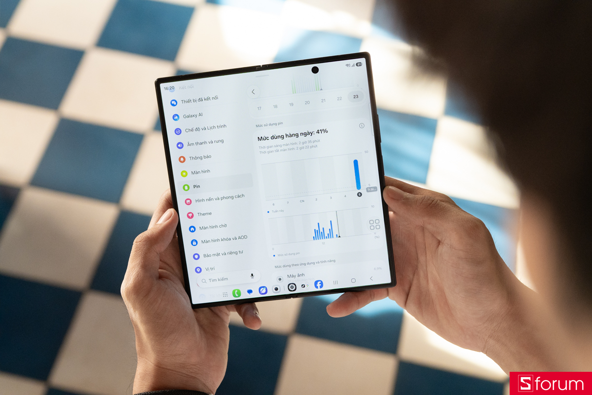 Điều kiện test pin Samsung Galaxy Z Fold8 Ultra