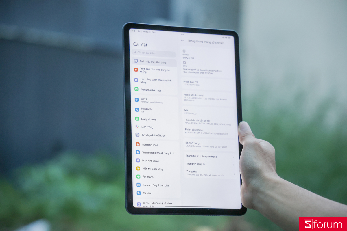 Redmi Pad 2 Pro 5G được trang bị 6GB RAM và 128GB bộ nhớ trong, cho người dùng thoải mái lưu tài liệu, tải ứng dụng và chạy đa nhiệm mượt mà