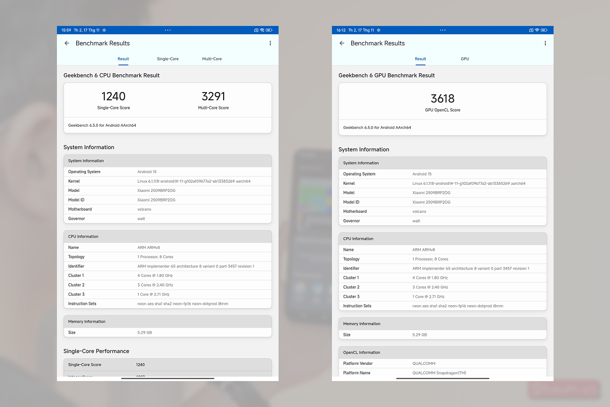Điểm Geekbench 6 trên Redmi Pad 2 Pro 5G