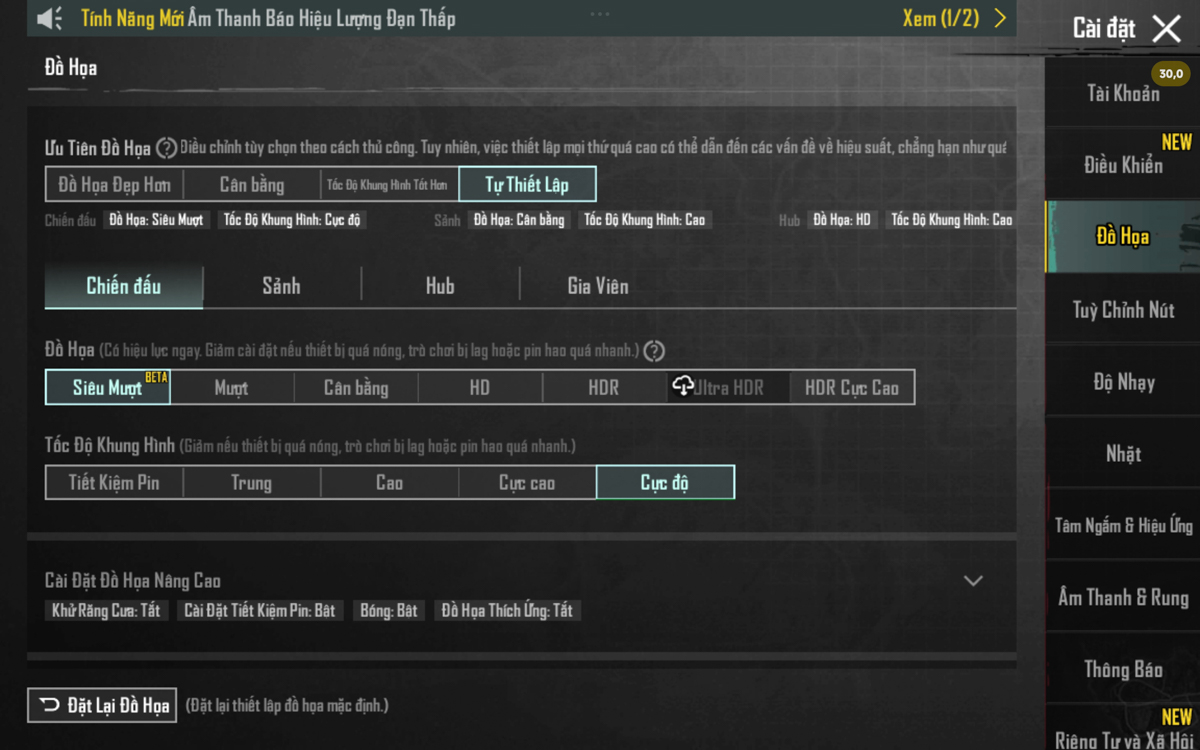 Cấu hình test game PUBG Mobile trên Redmi Pad 2 Pro 5G