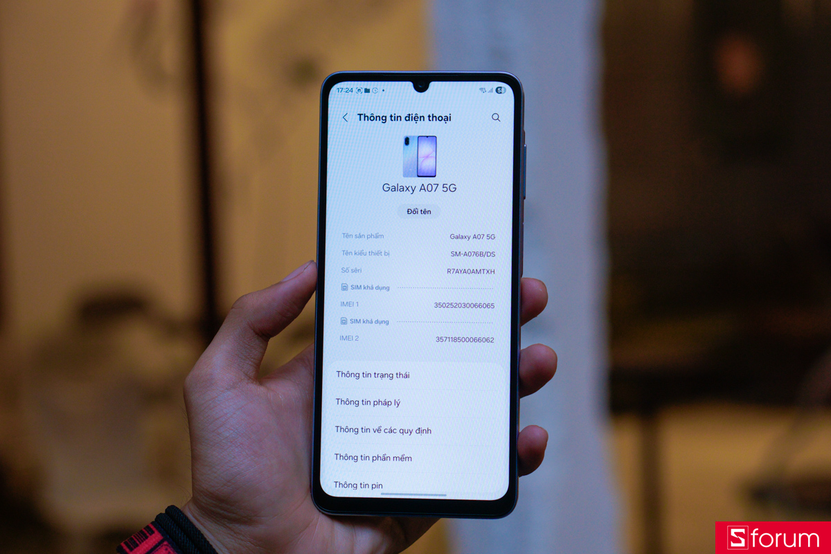 Samsung Galaxy A07 5G đi kèm RAM 4GB và bộ nhớ trong 64GB, 128GB hoặc 256GB