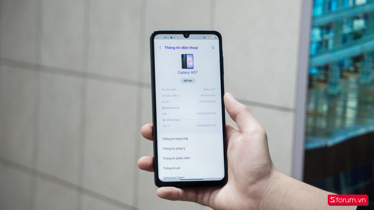 Hiệu năng của Samsung Galaxy A07 nằm ở mức ổn cho tác vụ cơ bản