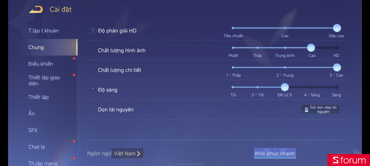Cấu hình game Liên Quân Mobile trên Xiaomi Redmi A7 Pro