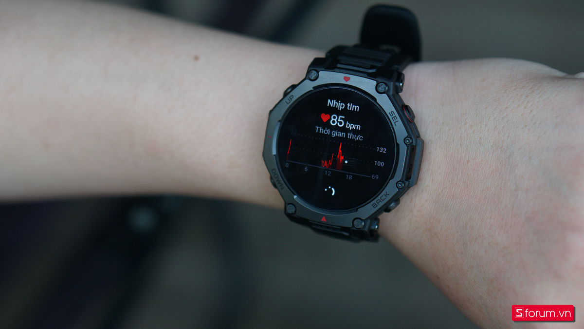 Tính năng đo nhịp tim trên Amazfit T-Rex 3 Pro