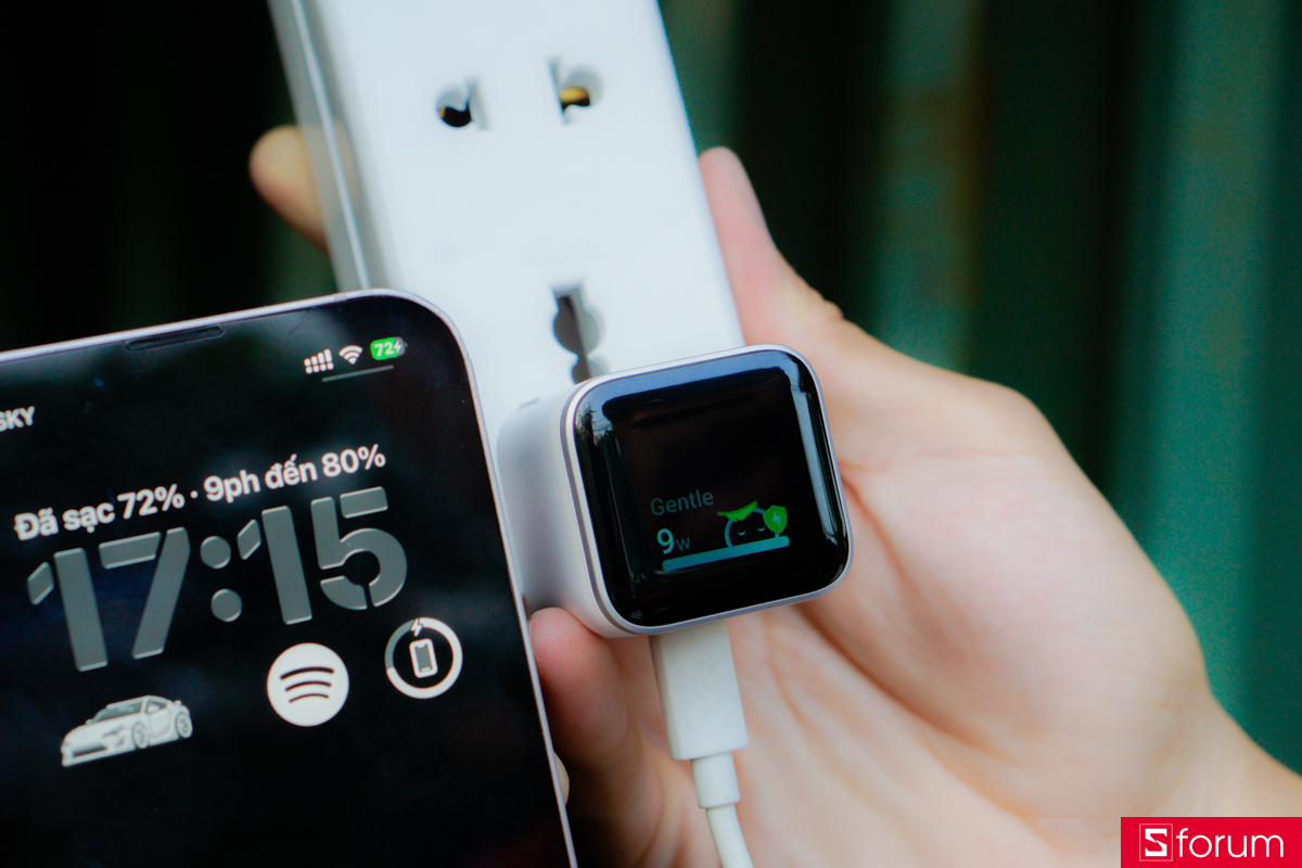 Anker Nano 1C 45W A121D có thể nhận diện từ iPhone 15 trở lên, tức các dòng đã chuyển sang cổng USB Type C