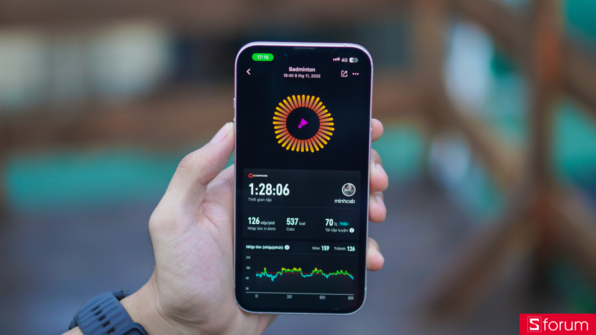 Tổng kết hiệu quả luyện tập được đo trên Coros Apex 4