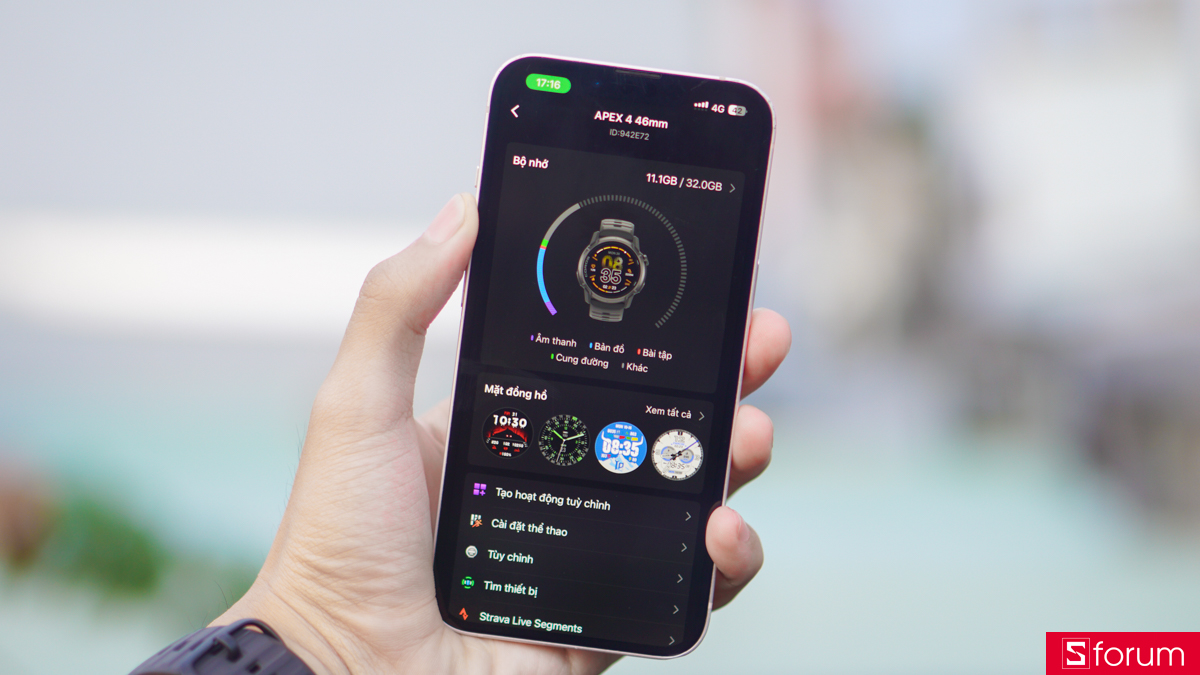Coros Apex 4 trang bị bộ nhớ trong lên đến 32GB