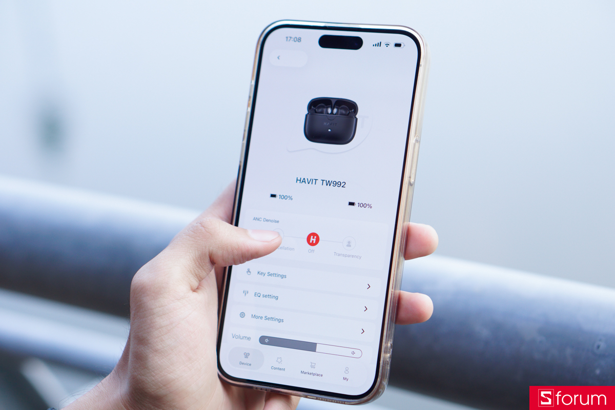 Havit TW992 được kết nối qua ứng dụng Havit Life