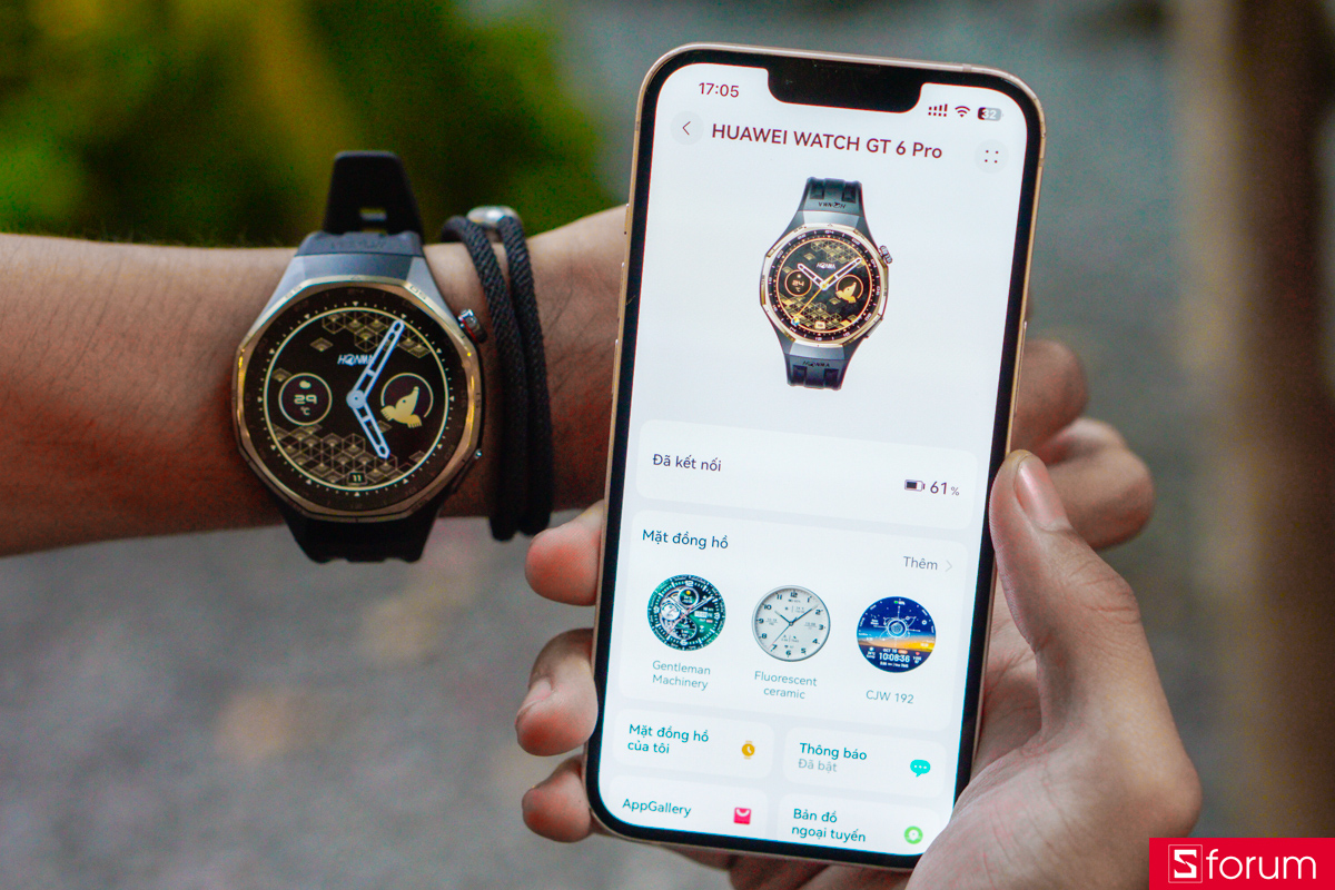 HONMA × Huawei Watch GT 6 Pro hoạt động mượt mà trên HarmonyOS với ứng dụng Huawei Health tương thích cả Android và iOS