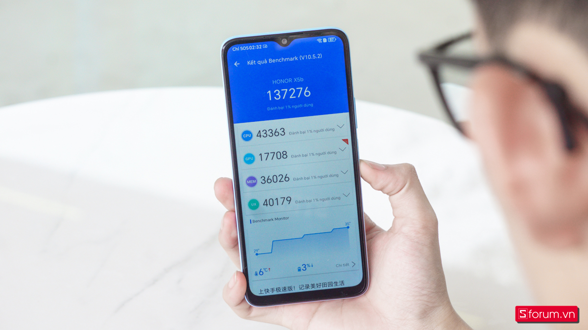 Điểm Antutu Benchmark trên HONOR X5b