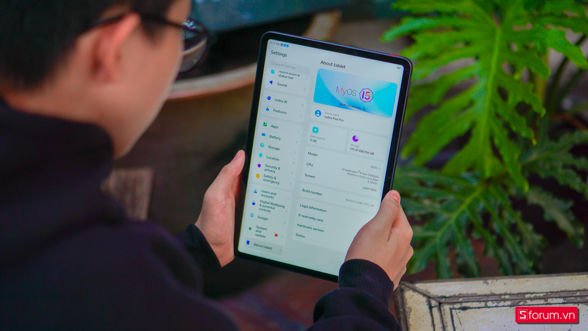 nubia Pad Pro được chạy Android 15 trên giao diện MyOS 15, cho trải nghiệm UI cực kì ấn tượng