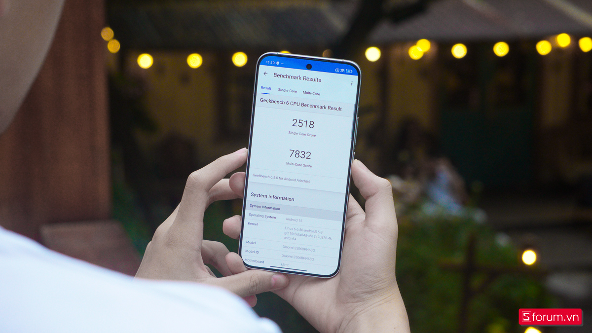 Điểm số Geekbench 6 chấm trên Xiaomi 15T Pro