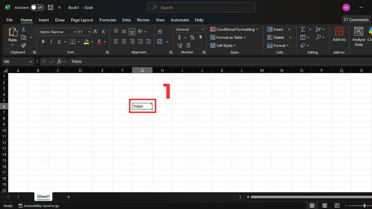 Cách xóa ghi chú trong Excel bằng thanh Ribbon bước 1