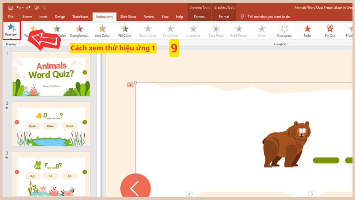 Cách tạo hiệu ứng biến mất trong PowerPoint Bước 4