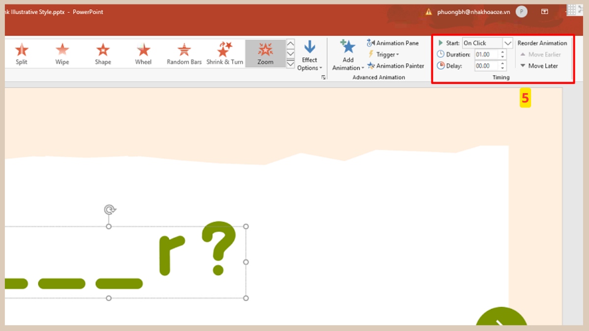Cách tạo hiệu ứng biến mất trong PowerPoint Bước 3a