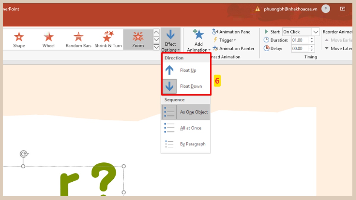 Cách tạo hiệu ứng biến mất trong PowerPoint Bước 3b