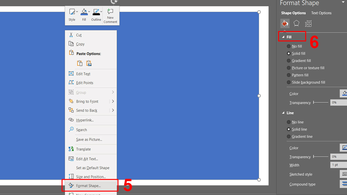 Cách làm trong suốt ảnh trong PowerPoint thủ công Bước 3a