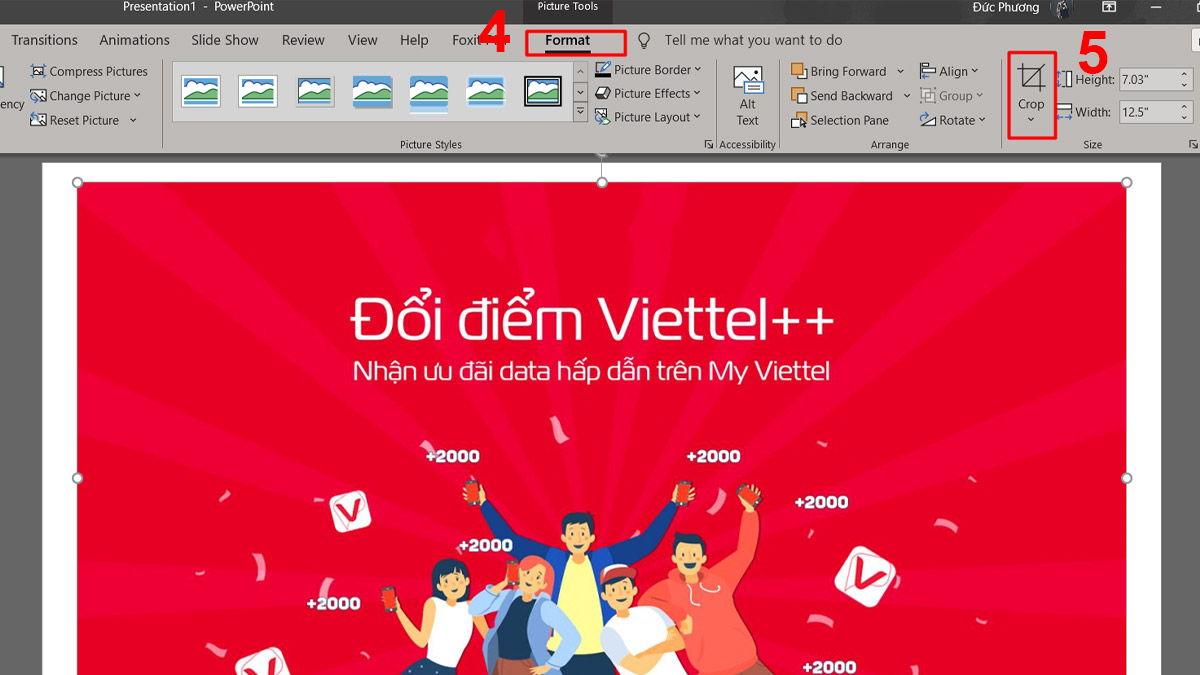 Cách làm ảnh trong suốt PowerPoint một phần ảnh bước 3
