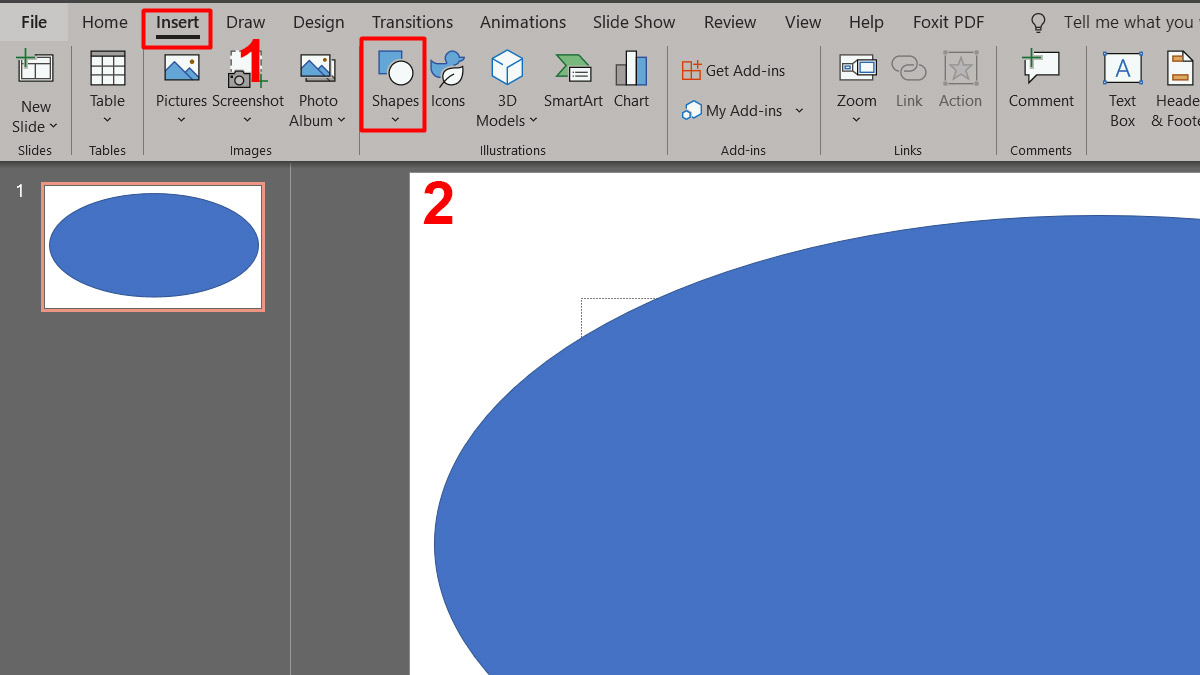 Cách làm cho hình dạng trong suốt trong PowerPoint bước 1