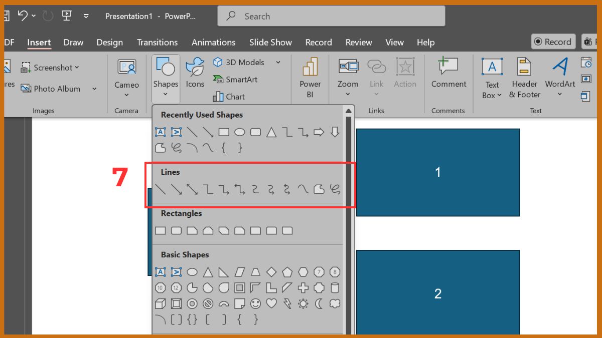 Cách làm sơ đồ tư duy bằng Shapes Bước 4b