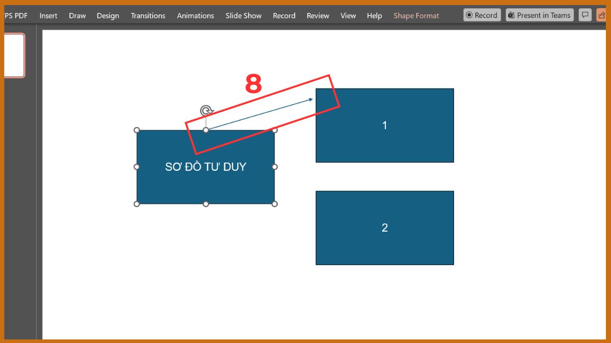 Cách làm sơ đồ tư duy bằng Shapes Bước 4c