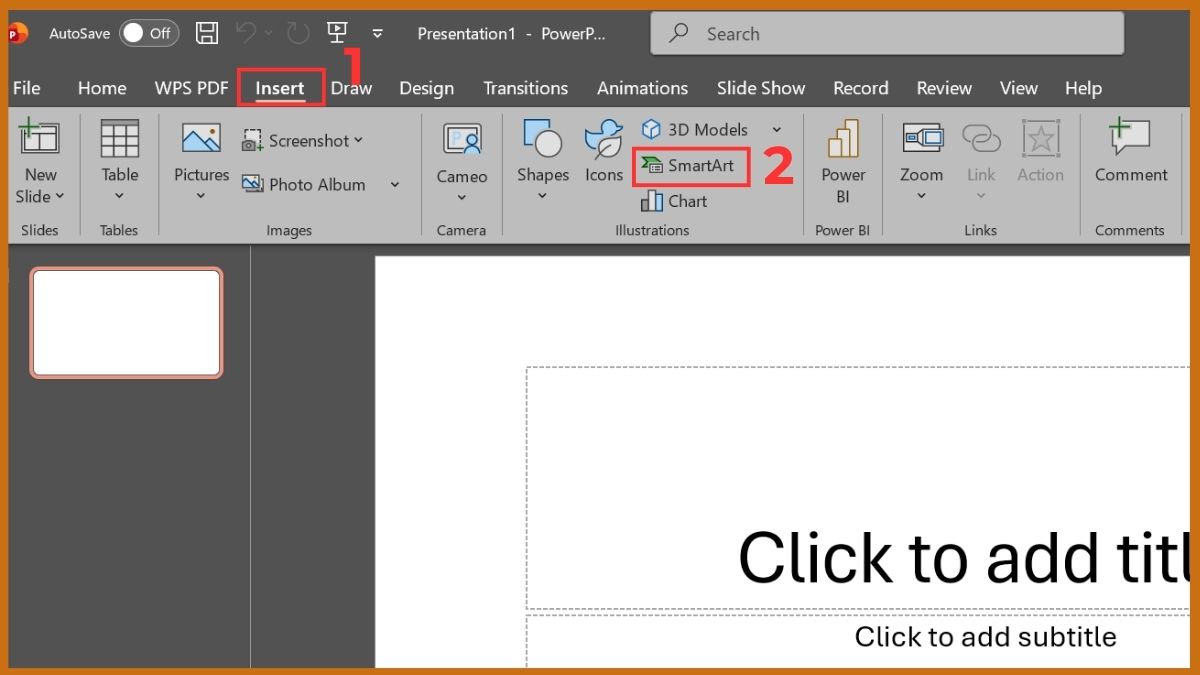 Cách làm sơ đồ tư duy trên PowerPoint Bước 1