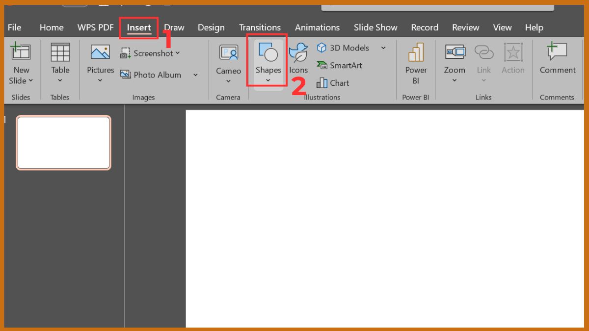 Cách làm sơ đồ tư duy bằng Shapes Bước 1