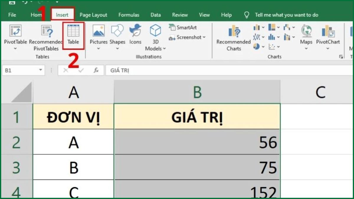 Cách tính căn bậc 2 trong Excel bằng Power Query bước 1a