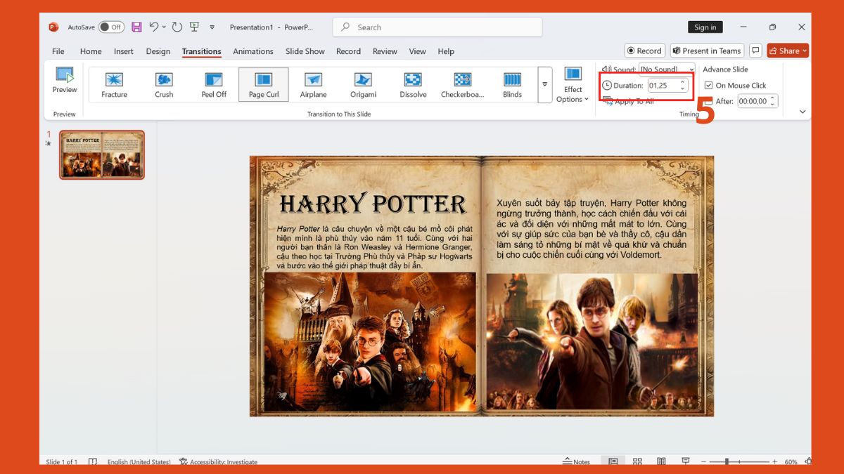 Tạo hiệu ứng lật trang sách trong PowerPoint bước 4